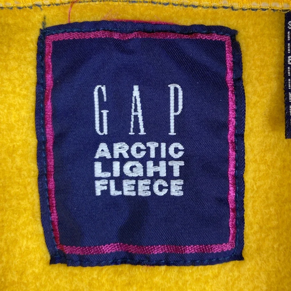 Vintage Gap Arctic Light Fleece Anorak Jacket Mens M Blue Yellow Pullover 90s